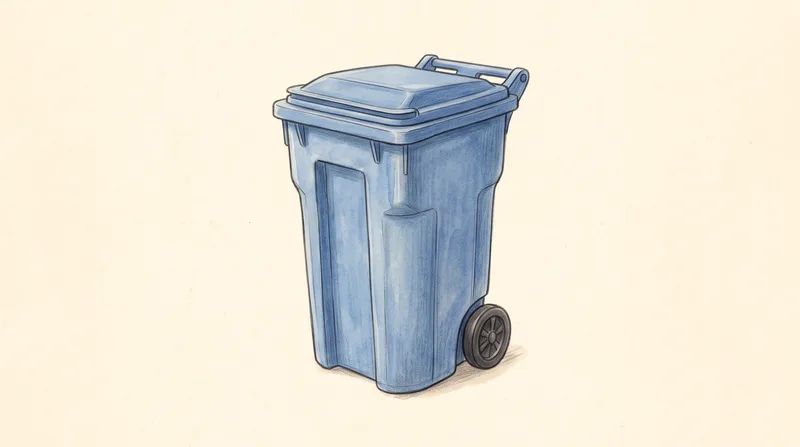 The blue recycling bin from Book 2